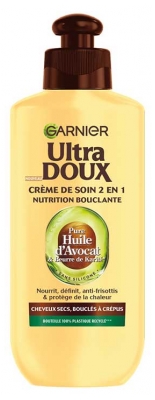Garnier Ultra Doux Crème de Soin 2en1 Nutrition Bouclante Cheveux Secs Bouclés à Crépus 200 ml