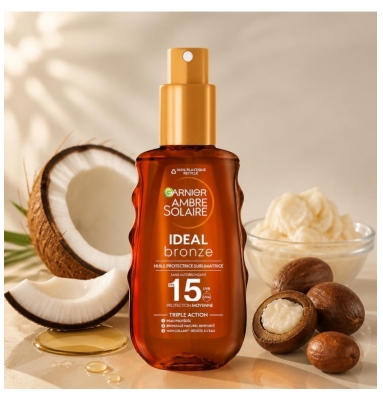 Garnier Ambre Solaire Ideal Bronze Sublimating Protective Oil SPF15 150 ml