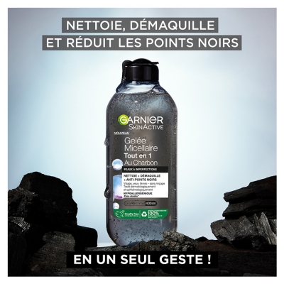 Garnier SkinActive Gelée Micellaire Tout en 1 au Charbon 400 ml