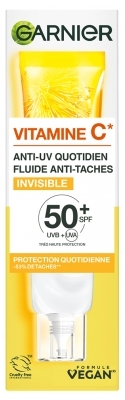 Garnier SkinActive Vitamin C Dnevni Fluid Proti UV Žarkom Proti Pigmentnim Lisam Neviden SPF50+ 40 ml