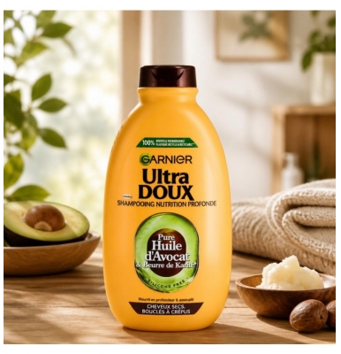 Garnier Ultra Delikatny Szampon Głęboko Odżywiający do Włosów Kręconych i Puszących Się 400 ml