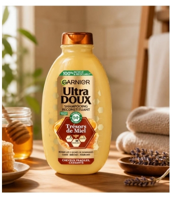 Garnier Ultra Delikatny Szampon Regenerujący Skarby Miodu do Włosów Delikatnych 400 ml