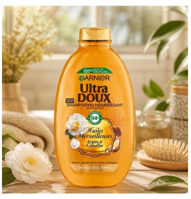 Șampon Nutritiv Garnier Ultra Doux pentru Păr Uscat și Tern 400 ml
