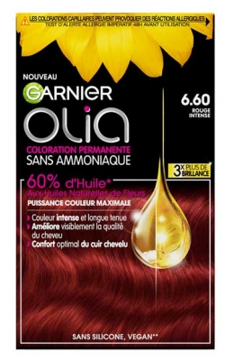 Garnier Olia Vopsea de Păr Permanentă Fără Amoniac 120 g - Culoare: 6.60 Ro?u intens