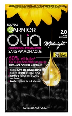 Garnier Olia Vopsea de Păr Permanentă Fără Amoniac 120 g - Culoare: 2.0 Diamant negru