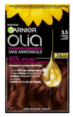Garnier Olia Trajna Barva za Lase Brez Amoniaka 120 g - Barva: 5.5 Svetli kostanj Mahagoni