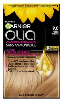 Garnier Olia Vopsea de Păr Permanentă Fără Amoniac 120 g - Culoare: 9.0 Blond deschis radiant