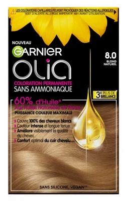 Garnier Olia Ammoniakiton Pysyvä Väri 120 g - Väri: 8.0 Luonnonvaalea