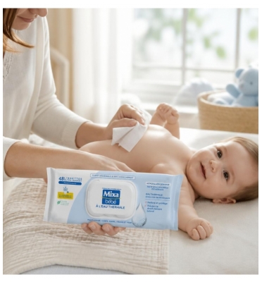 Mixa Bébé Lingettes à l'Eau Thermale 48 Lingettes