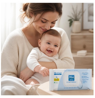 Mixa Bébé Lingettes à l'Eau Thermale 48 Lingettes