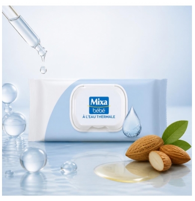 Mixa Bébé Lingettes à l'Eau Thermale 48 Lingettes