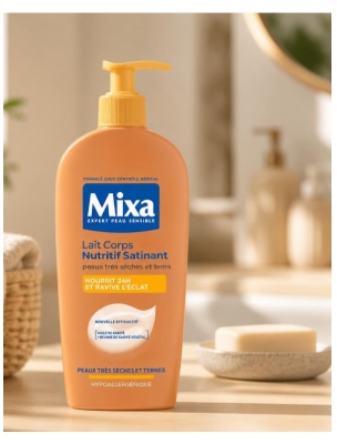 Mixa Närande Satin Glansande Kroppslotion 400 ml