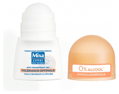 Mixa Expert Peau Sensible Antiperspirantti Optimaalinen Siedettävyys Roll-On 48H 50 ml