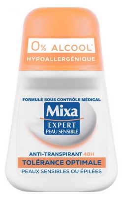 Mixa Expert Peau Sensible Antiperspirantti Optimaalinen Siedettävyys Roll-On 48H 50 ml