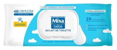 Chusteczki z Mleczkiem do Oczyszczania Mixa Bébé 48 chusteczek