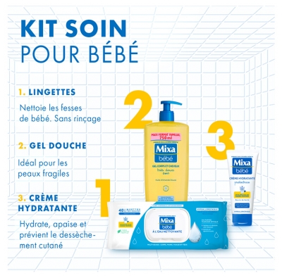 Mixa Bébé Lingettes à l'Eau Nettoyante 48 Lingettes