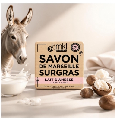 MKL Green Nature Savon de Marseille Surgras Lait d'Ânesse 100 g