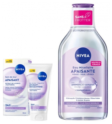 Nivea Routine Duo Soins Visage Peaux Sensibles Eau Micellaire + Soin de Jour Apaisant