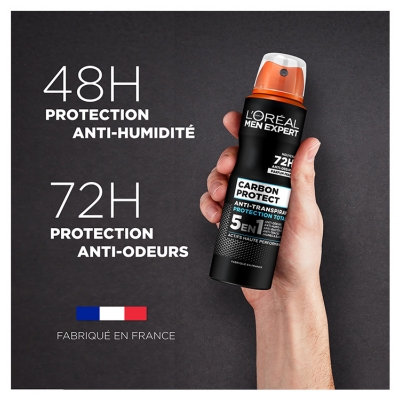 L'Oréal Paris Men Expert Carbon Protect Déodorant Anti-Transpirant 72H Spray 5en1 50 ml