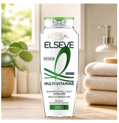Elseve Champú Multi-Vitaminé 2en1 Vitalidad 300 ml