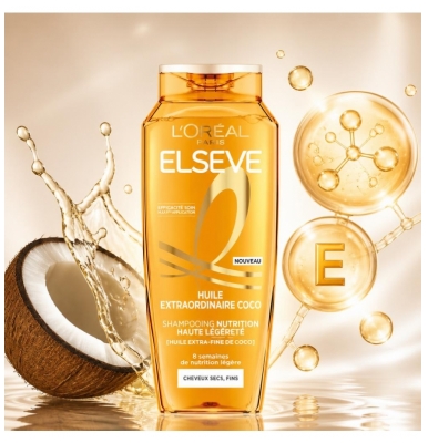 L'Oréal Paris Elseve Huile Extraordinaire Coco Shampoing Nutrition Haute Légèreté 250 ml