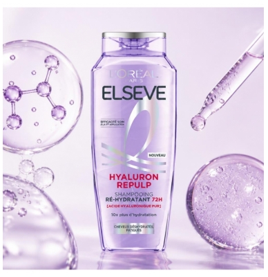 L'Oréal Paris Elseve Hyaluron Repulp Shampoing Ré-Hydratant 72H 250 ml