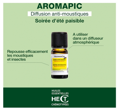 Pranarôm Aromapic Soirée d'Eté Paisible Mélange pour Diffusion Bio 10 ml