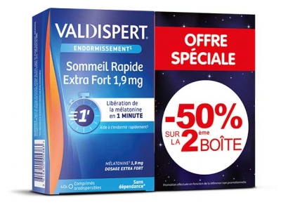 Valdispert Fast Sleep Extra Fort 1,9mg 2 x 40 Orodispersible Tablets
