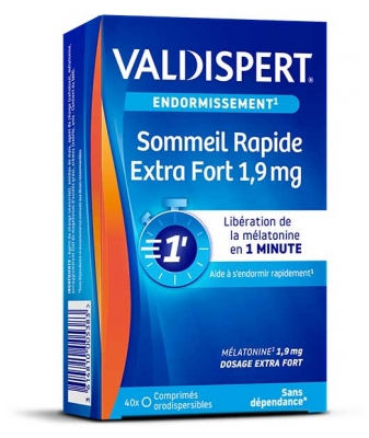 Valdispert Sommeil Rapide Extra Fort 1,9 mg Lot de 2 x 40 Comprimés Orodispersibles