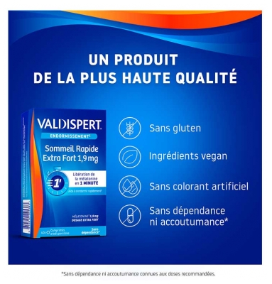 Valdispert Sommeil Rapide Extra Fort 1,9 mg Lot de 2 x 40 Comprimés Orodispersibles