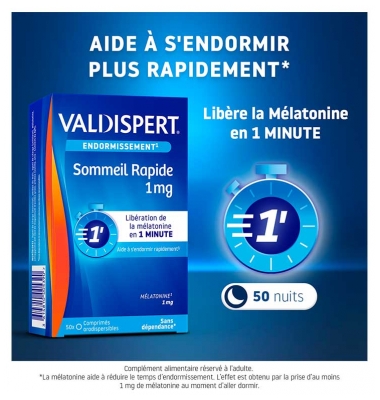 Valdispert Sommeil Rapide 1 mg 50 Comprimés Orodispersibles