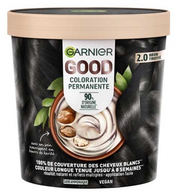 Garnier Good Coloration Permanente Sans Ammoniaque 160 ml - Coloration : 2.0 Brun Truffé