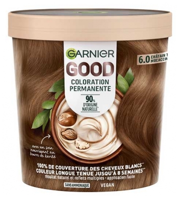 Garnier Good Dauerhafte Haarcoloration Ohne Ammoniak 160 ml - Haarfärbung: 6.0 Sehr helles Kastanienbraun Mocaccino