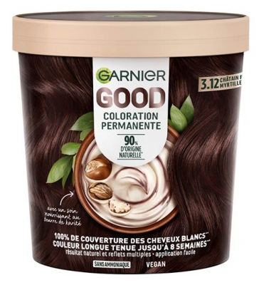 Garnier Good Permanente Kleuring Zonder Ammoniak 160 ml - Kleuren: 3.12 Donker Kastanje Bosbes