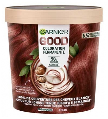 Garnier Good Dauerhafte Haarcoloration Ohne Ammoniak 160 ml - Haarfärbung: 6.52 Hell-Mahagoni-Johannisbeerbraun
