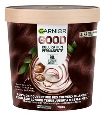 Garnier Good Permanentiniai dažai be amoniako 160 ml - Spalva: 4.52 Kaštonin? Mahagonio Slyv?