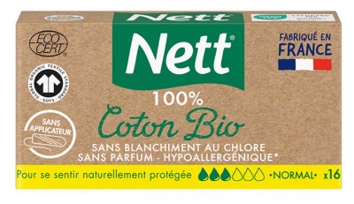 Nett 100% Luomupuuvilla 16 Normaalia Tamponia