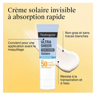 Neutrogena Ultra Sheer Crème Invisible Solaire Hydratation SPF50 50 ml