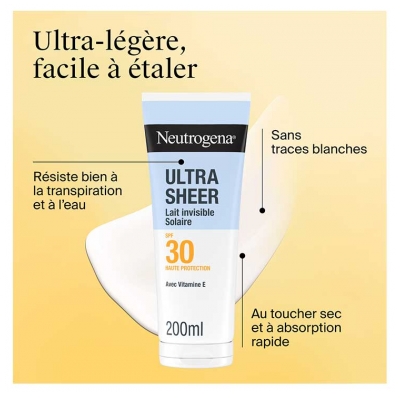 Neutrogena Ultra Sheer Lait Invisible Solaire SPF30 200 ml