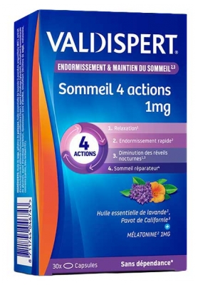Valdispert Melatonine 1 mg 4 Acties 30 Capsules