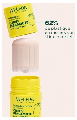 Weleda Déodorant Stick Citrus Bergamote 24H Rechargeable 50 g