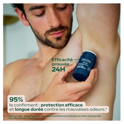 Weleda For Men Déodorant Stick Eucalyptus Menthe Poivrée 24H Rechargeable 50 g