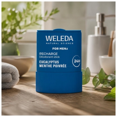 Weleda For Men Déodorant Stick Eucalyptus Menthe Poivrée 24H Recharge 50 g