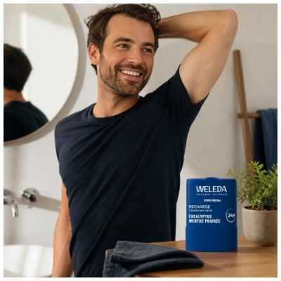 Weleda For Men Déodorant Stick Eucalyptus Menthe Poivrée 24H Recharge 50 g