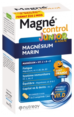 Nutreov Magné Control Junior & Adulto 60 Comprimidos para Chupar