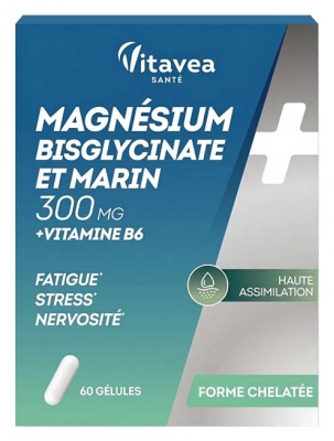 Vitavea Bisglycinate & Marine Magnesium 300 mg + Vitamin B6 60 Capsules