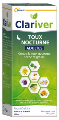 Clariver Night Cough Adults Drinkable Solution 150ml (best before 31/12/2026)