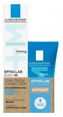 La Roche-Posay Effaclar Duo+M 40 ml + Effaclar valomasis putojantis gelis 50 ml Dovanų (geriausiai vartoti iki 31/12/2026)