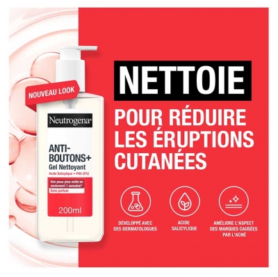 Neutrogena Anti-Boutons + Gel Nettoyant Sans Parfum 200 ml