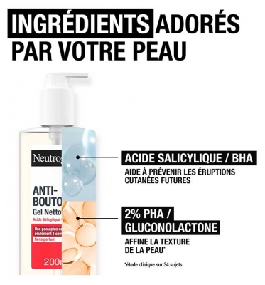 Neutrogena Anti-Boutons + Gel Nettoyant Sans Parfum 200 ml